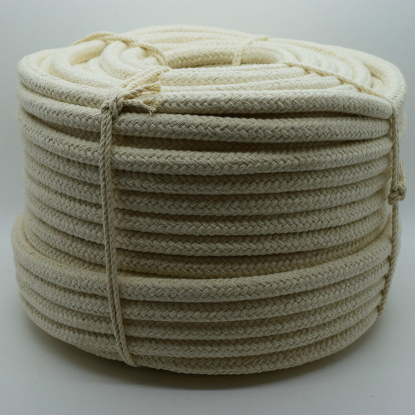 4mm Eco-Friendly Braided Cotton Rope in Natural Color for Bag Handles & Washing Clothes 