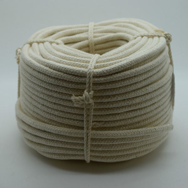 4mm Eco-Friendly Braided Cotton Rope in Natural Color for Bag Handles & Washing Clothes 