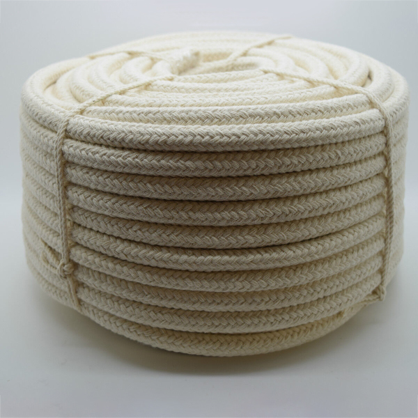 4mm Eco-Friendly Braided Cotton Rope in Natural Color for Bag Handles & Washing Clothes 