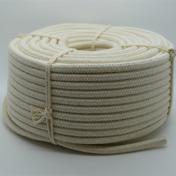 4mm Eco-Friendly Braided Cotton Rope in Natural Color for Bag Handles & Washing Clothes 