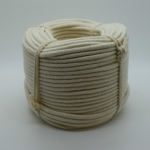 4mm Eco-Friendly Braided Cotton Rope in Natural Color for Bag Handles & Washing Clothes 
