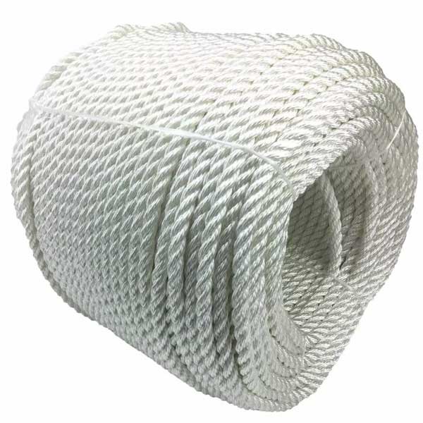 3 Strand White Nylon Rope Mooring & Anchoring