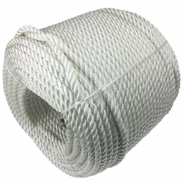3 Strand White Nylon Rope Mooring & Anchoring