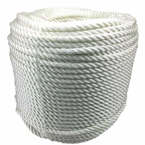 3 Strand White Nylon Rope Mooring & Anchoring